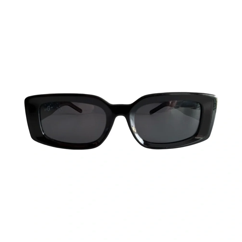 SOJOS Black Rectangle Sunglasses Star Detail Retro Y2K UV400